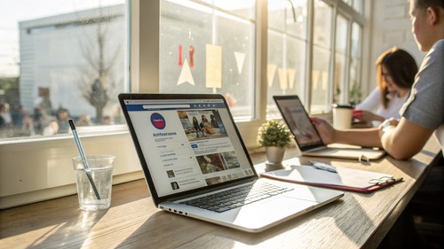 AI reading social posts while people scroll